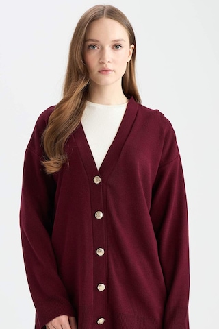 Defacto Relax Fit V Yaka Hırka E6134ax25aubr459 Bordo