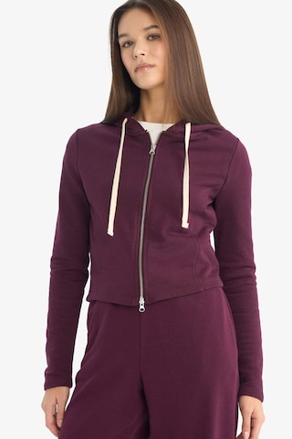 Defacto Oversize Kapüşonlu Fermuarlı Sweatshirt G6384ax25wnbr171 Bordo-br171
