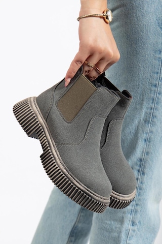Tonny Black Kalın Tırtıklı Termo Taban Fermuarlı Lastikli Çocuk Unisex Füme Süet Chelsea Bot Tbgrf005 Füme Süet
