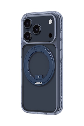 Apple Uyumlu iPhone 17 Pro Kılıf M-safe Özellikli Airbagli Standlı Amazingthing Titan Pro Magspin Kapak Mavi Mavi