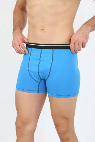 İbrahim Burak Etiler Collection Moda Çizgi Erkek Pamuk Likralı Boxer Mavi 40133
