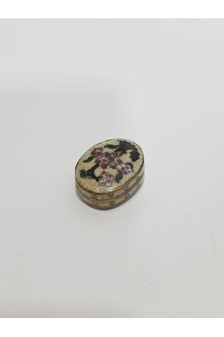Antika Cloisonne Minyatür Kutu 3,3x2,6cm 109