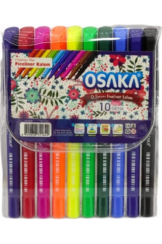 Osaka 10 Renk Fineliner Keçeli Kalem