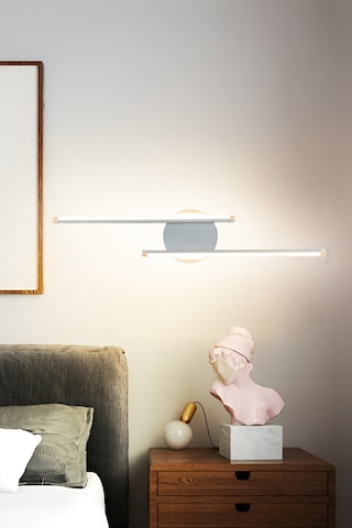 Sare Aplik Modern Tasarım Beyaz Renk - Gün Işığı Ledli Banyo - Beyaz