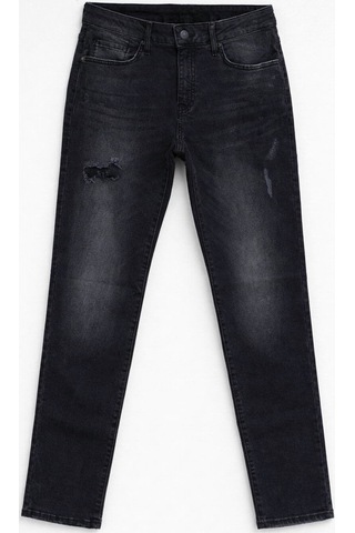 Erkek Antrasit Yırtık Detay Slim Jean Pantolon