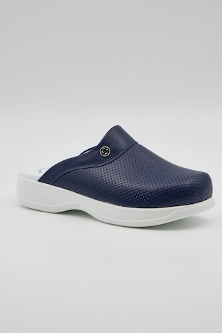 Terz-0053 Quicksteps Professional Kadın Anatomik Ve Comfort Sabo Terlik Lacivert Beyaz Lacivert - Beyaz