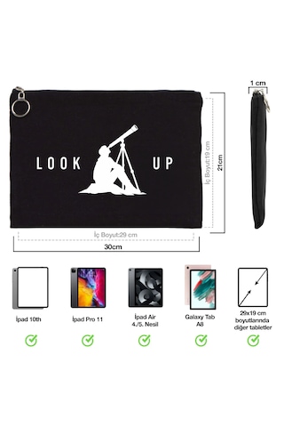 Look Up Baskılı Apple Uyumlu iPad Portföy Çanta 550,00 Tl Kılıf