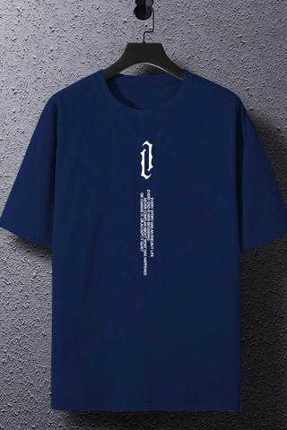 Flood Of Style Unisex Aleman Rapero Baskılı T-shirt Lacivert
