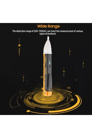 Springsun Fluke Mini El Tipi Temasız Voltaj Test Cihazı, 200-1000v Ac Sesli-ışıklı Alarm