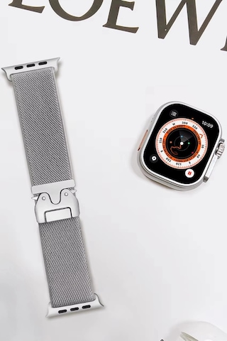 Apple Uyumlu Watch 42mm Forest Kumaş Kordon Saat Değildir - Titan Gri,