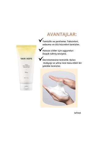 Varı Hope Varı:hope 8 Days Pure Vitamin C Cleansing Foam 120 Ml C Vitamini İçeren Temizleme Köpüğü