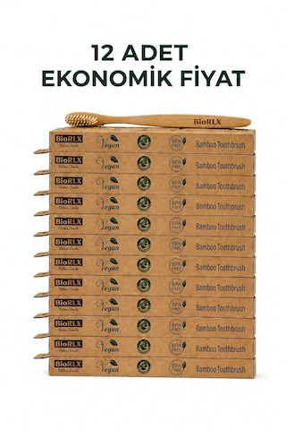 Bambu Diş Fırçası Medium 12 Adet Çevre Dostu Bpa Free - Bamboo Toothbrush