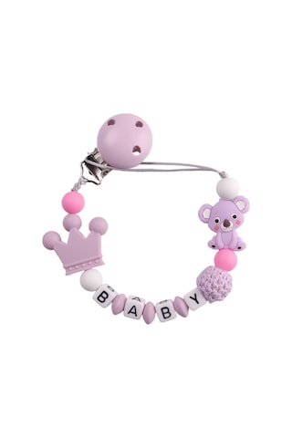 Qingmipy Bebek Emzik Zinciri Silikon - Çok Fonksiyonlu Diş Budama Zinciri - Kayıp Engelleme - Mor Renk