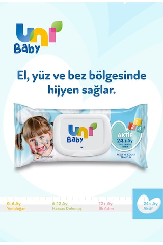 Uni Baby Aktif Islak Mendil 12 X 52 Adet