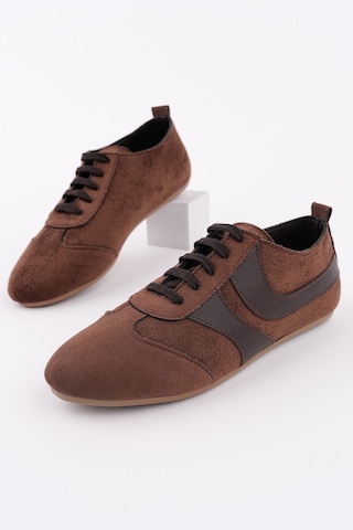 Muggo Vibe Bağcıklı Günlük Kadın Sneaker Spor Ayakkabı Kahverengi