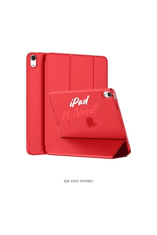 Apple Uyumlu iPad 11. Nesil A16 2025 11 İnç Standlı Katlanabilir Fuchsia Smart Cover Tablet Kılıfı Kılıf