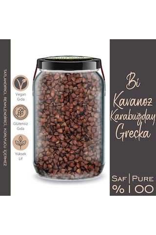 Karabuğday Greçka + Kırmızı Fasulye Bi Kavanoz 660 Cc. Cam Kavanozlarda