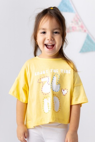 Zeyland Kız Çocuk Basic Crop Tshirt-sarı Sarı