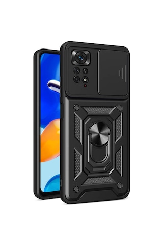 Nourthkiingdom Redmi Note 11 Pro 4g Kılıf Magnetik Standlı Kamera Korumalı Nrtk Sürgülü Vega Kapak - Mavi Mavi