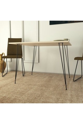 Pasific Home Sandalf Metal Ayaklı Mutfak Masası Kare 90x90 Meşe