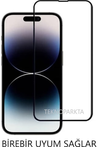 Apple Uyumlu iPhone 14 Plus Ekran Koruyucu Tam Kapatan Tamperli Cam Kırılmaz Cam Full Hd Glass