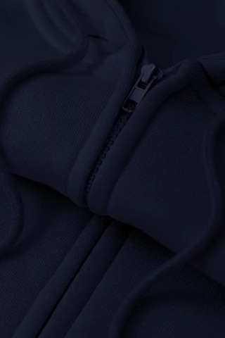 Cool Tarz Unisex Lacivert Fermuar Kapüşonlu Sweatshirt Lacivert Lacivert