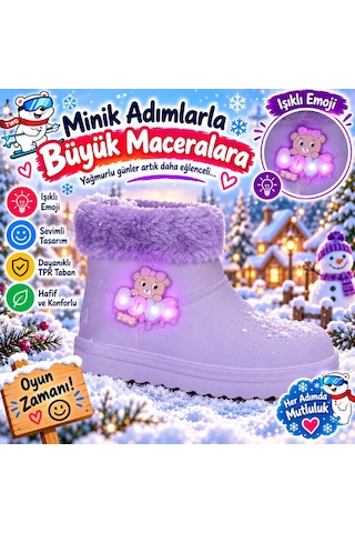 Look Life Su Geçirmez Çocuk Yağmur Botu Mor