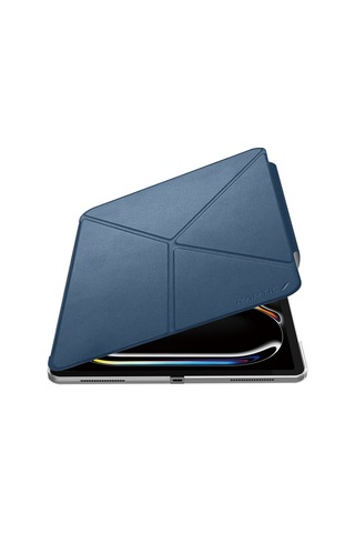 Apple Uyumlu iPad  Air 11 2024 Raptic Clear Folio Arkası Şeffaf Katlanabilir Standlı Kılıf Lacivert