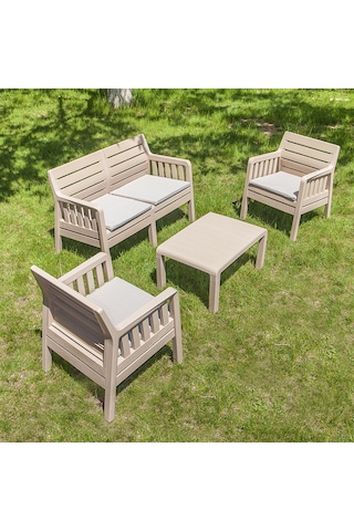 Lara 2+1+1 S Bahçe Balkon Takımı - Cappucino Kahverengi
