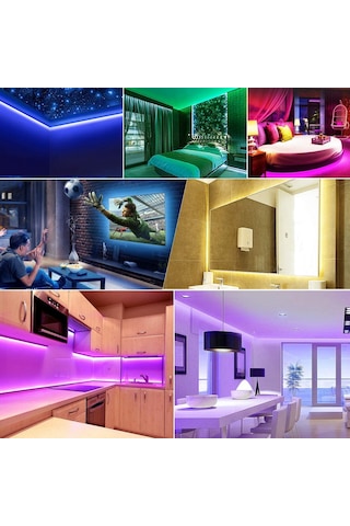 Monitör Ve Tv Arkası Uzaktan Kumanda Silikonlu Led Şerit Işık 1m