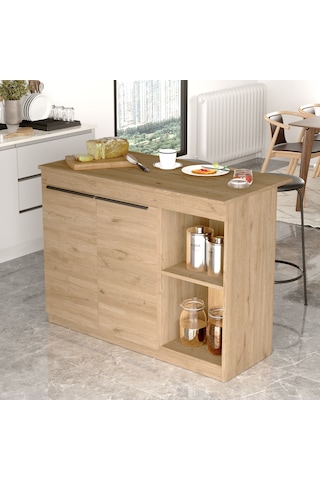 Robin Home Liva Ada Mutfak Yemek Masası Bar Masası 2 Kapaklı 120c