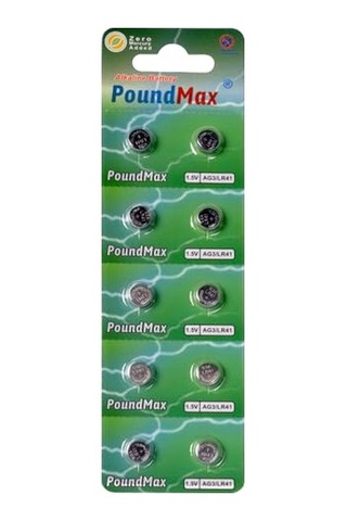 10 Adet Ag3 Lr41 Lr736 / L736 / G3 / G3a / 3ga / 192 / Gp192 / V3ga / Rw87 1.5v Poundmax Alkalin Düğme Piller Küçük