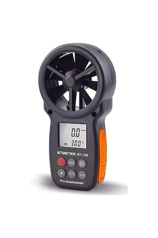 Boatshop1 Bt 100 Siyah Dijital El Tipi Anemometre Ruzgar Hizi Olcumu Sicaklik Ve Ruzgar Sogutma Arka Işıklı Lcd Ekran