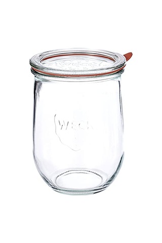 Lale Kavanozu, 1 Litre, 6'li Set Kapak, Conta Kıskaçları, Cam, Şeffaf, 6 X Çok Renkli