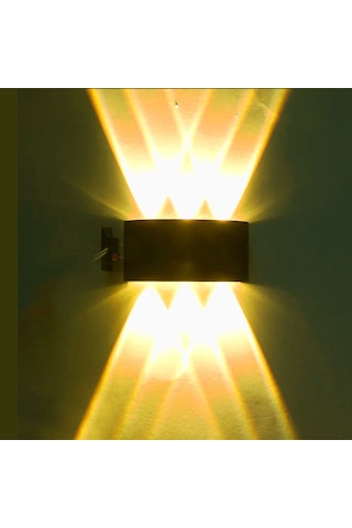 Alüminyum Kasa Çift Yönlü Led Aplik 6w Amber Siyah