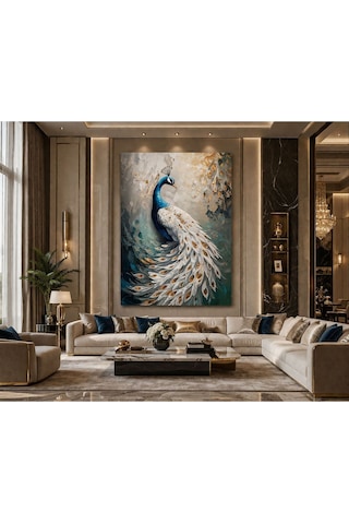 Royal Peacock Lüks Tavus Kuşu Kanvas Tablo