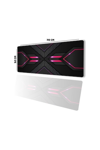 Sonictouch Prizma Kırmızı Petek Desenli Gamer Oyuncu Dikişsiz Sıvı Geçirmez Siyah Klavye Mouse Pad 3 Mousepad