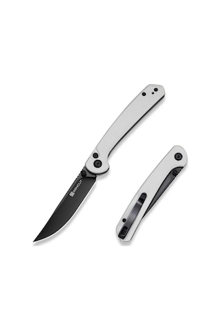 Sencut Skelfin White G10 Handle Black 9cr18mov Blade Kamp Çakı Beyaz
