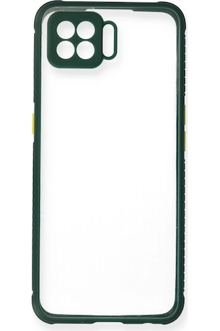Newface - 83 - Oppo Reno 4 Lite Kılıf Miami Şeffaf Silikon - - Ece-umay - Koyu Yeşil
