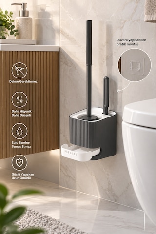 Porsima 2027 Pratik Tuvalet Fırçalığı Banyo Tuvalet Fırçası Antra