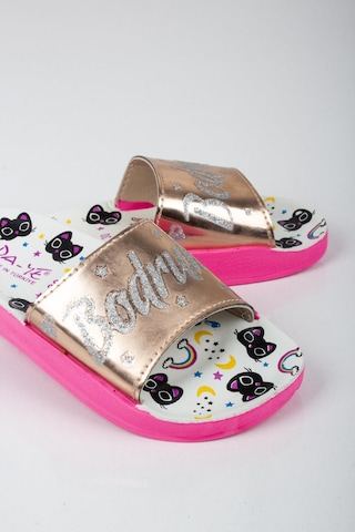 Kız Çocuk Minik Kedi Temalı Bodrum Yazılı Terlik-5793-sarı Sarı