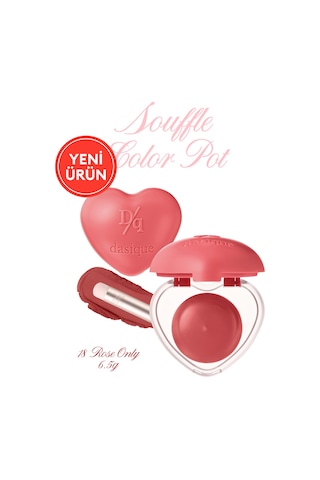 Dasique Kalp Tasarımlı Yoğun Pigmentli Köpük Yapılı Kadife Bitiş Sunan Ruj Souffle Color Pot 18 Rose Only 18 Rose Only