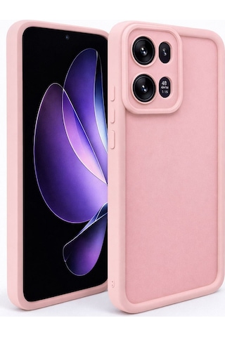 Oppo Reno 13 Pro Uyumlu Kamera Çıkıntılı Mat Silikon Telefon Kılıfı Pembe