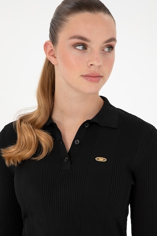 U.S. Polo Assn. Kadın Siyah Polo Yaka Kazak 50297087-VR046