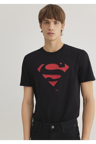 Mavi - Superman Baskılı Siyah Tişört 066875-900 Siyah