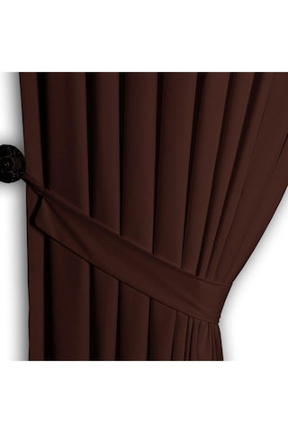 Koyu Kahve Ada Fon Perde Normal Pile 1'e 2,5 Pile-koyu Kahve Koyu Kahverengi