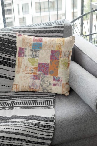 Çok Renkli Patchwork Çift Taraflı Kırlent Kılıfı Krl170n11