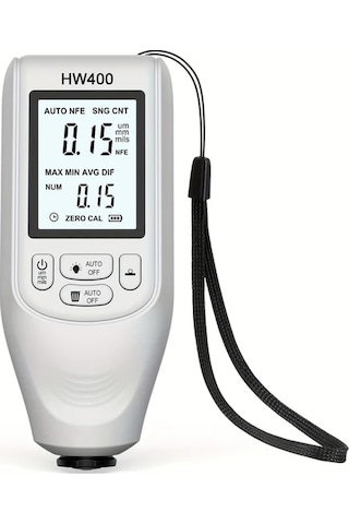 Beyaz Hw400 Yüksek Hassasiyetli Dijital Kaplama Kalınlık Ölçer, Çift Fe & Nfe Uçlar, 0-2000um Ölçüm Aralığı, Abs Malzeme, Pil İle Çalışır, Montaj Gerektirmez, Otomotiv Boya Ve Metal Kaplama Testi İçin