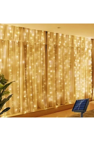 3m Güneş Enerjili Perde Işıkları Peri Işık Zinciri 8 Mod Dış Mekan Su Geçirmez Dekoratif Işıklar Peri Noel Ev Bahçe İçin Diğer