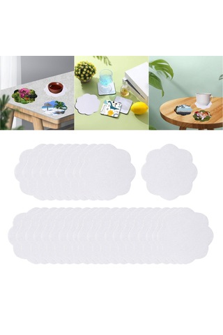 Homyl 30 Adet Boş Coaster Süblimasyon Isı Transfer Baskı Beyaz